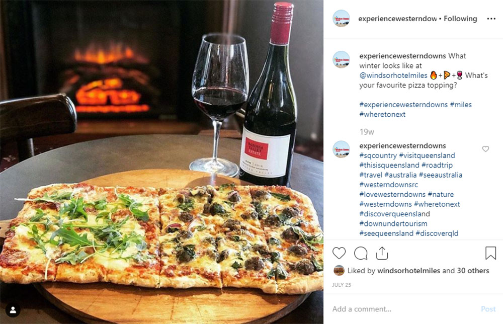 Media Mortar | Content Marketing Agency Brisbane | Instagram caption cures - Western Downs Windsor Hotel Miles