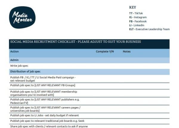 Recruitment Checklist